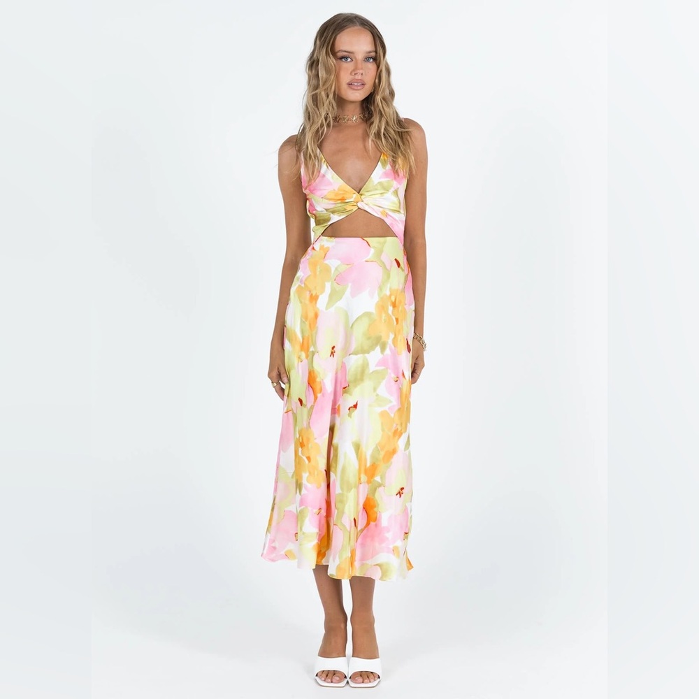 Princess Polly Talberry Midi Dress Floral Cutout
